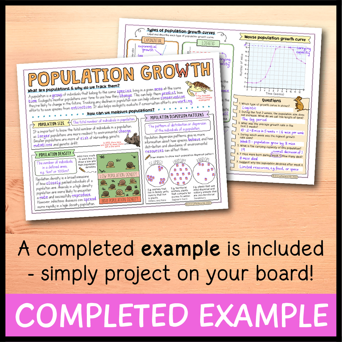Population Growth Doodle Notes Emmatheteachie